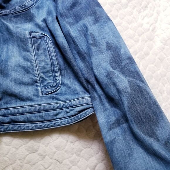 Denim jean jacket painted Stay Wild bleach dyed L - Picture 5 of 7
